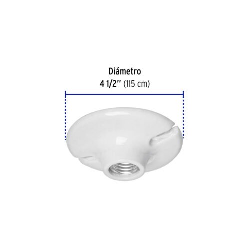 465242 46524 - Portalámpara de porcelana, 4-1/2", redonda, Volteck