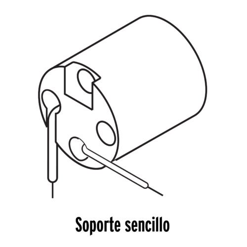 46528 - Portalámpara de porcelana, sencillo, Volteck