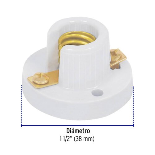 46531 - Portalámpara de porcelana para candil, Volteck