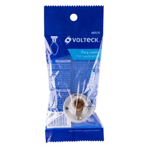 46531 - Portalámpara de porcelana para candil, Volteck