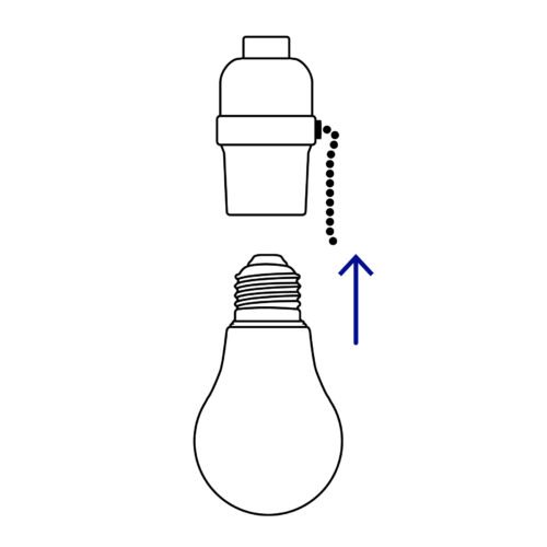 46533 - Portalámpara de baquelita, con interruptor de cadena,Volteck