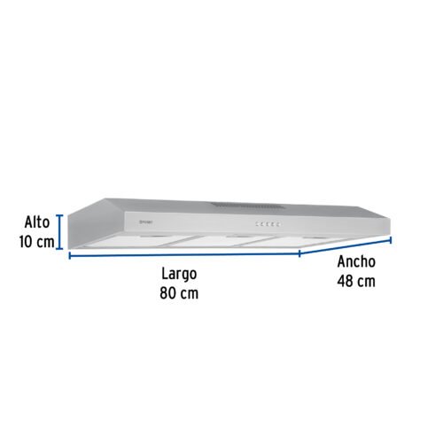 46537 - Campana extractora 80cm, empotrable, acero inoxidable, Foset