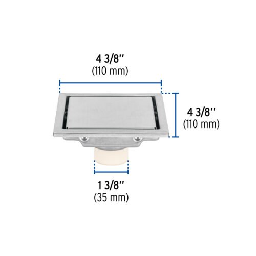 46543 - Resumidero reversible de 4", anti olores, acero inox, Aqua