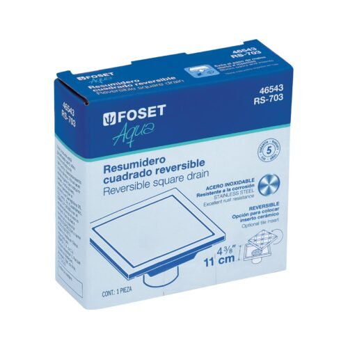 46543 - Resumidero reversible de 4", anti olores, acero inox, Aqua