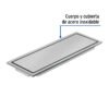 46544 - Resumidero rectangular 30x11cm reversible, inox, FOSET AQUA