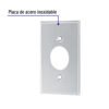 465461 46546 - Placa de Acero Inoxidable para contacto sencillo, Standard