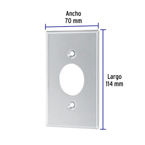 465462 46546 - Placa de Acero Inoxidable para contacto sencillo, Standard