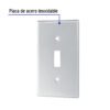46547 - Placa de Acero Inox. para interruptor vertical, Standard