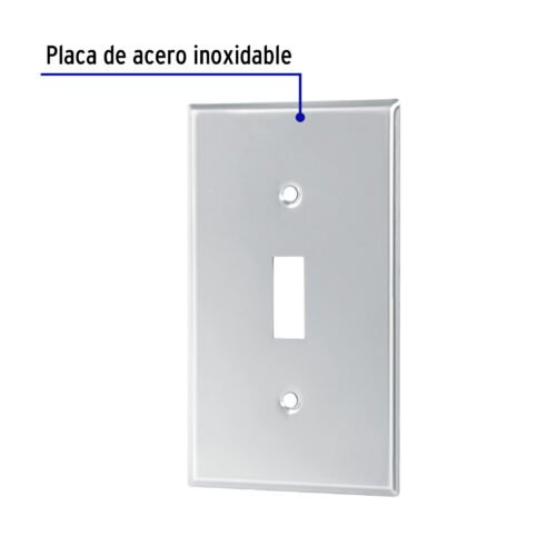 46547 - Placa de Acero Inox. para interruptor vertical, Standard