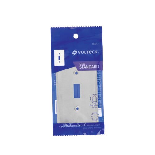 46547 - Placa de Acero Inox. para interruptor vertical, Standard