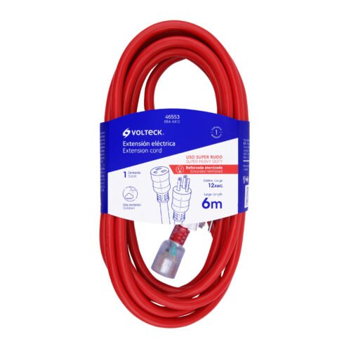 46553 - Extensión reforzada aterrizada 6 m 3x12 AWG, Volteck
