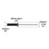 465632 46563 - Bolsa c/50 remaches 1/8"x3/8" negros de aluminio, ala 1/4"