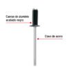 46565 - Bolsa c/50 remaches 5/32"x1/4" negros de aluminio, ala 5/16"