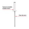 46576 - Bolsa c/50 remaches 5/32"x3/8" blancos aluminio, ala 5/16"