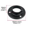 46582 - Brida negra para tubo redondo de closet, HERMEX