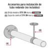 46582 - Brida negra para tubo redondo de closet, HERMEX