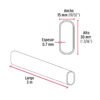 46584 - Tubo ovalado de 3.0 m negro para closet, HERMEX