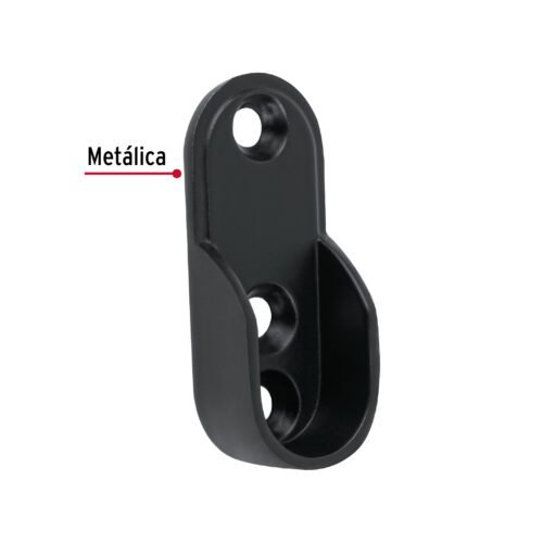 465851 46585 - Brida negra para tubo ovalado de closet, HERMEX