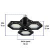 465872 46587 - Luminario de LED 50 W, aluminio con 3 paneles abatibles