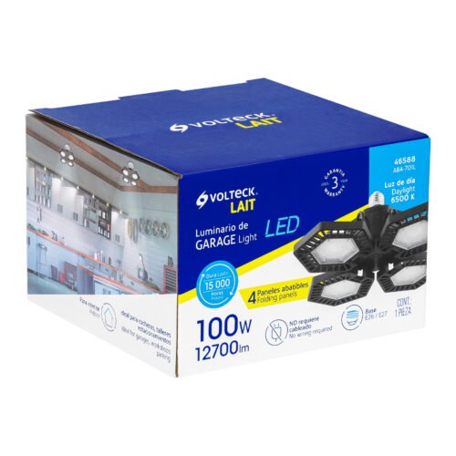 46588 - Luminario de LED 100 W, aluminio con 4 paneles abatibles