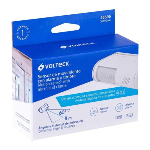 465953 46595 - Sensor de movimiento con alarma y timbre, Volteck