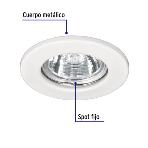 466123 46612 - Luminario redondo blanco spot fijo, lámpara no incluida