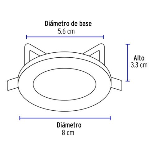 46613 - Luminario redondo negro spot fijo, lámpara no incluida