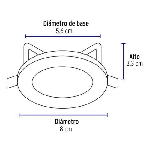 466141 46614 - Luminario redondo satín spot fijo, lámpara no incluida