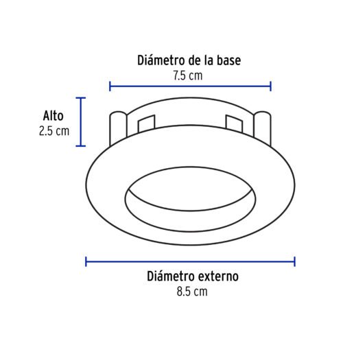 466161 46616 - Luminario redondo satín spot dirigible, lámpara no incluida