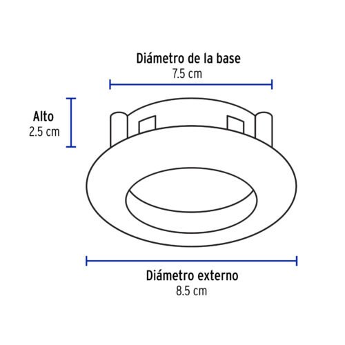 466171 46617 - Luminario redondo negro spot dirigible, lámpara no incluida
