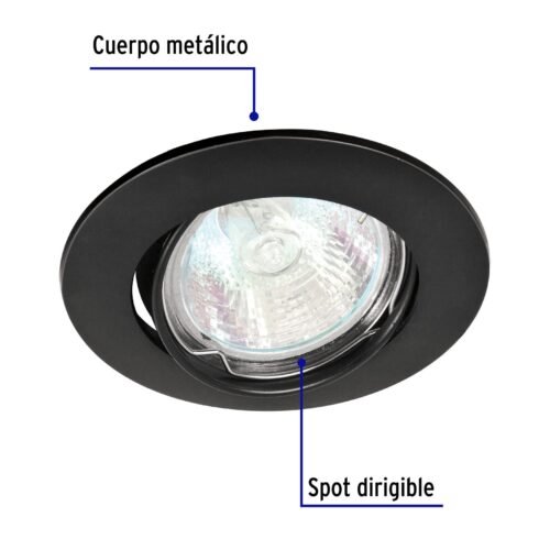 466173 46617 - Luminario redondo negro spot dirigible, lámpara no incluida