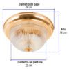46626 - Luminario decorativo 15x28 cm pantalla cristal, s/lámparas