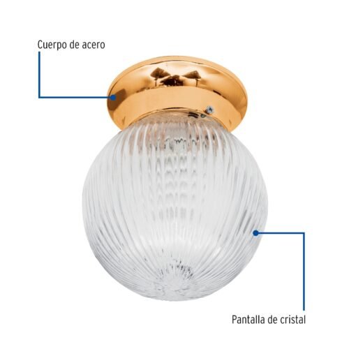 466281 46628 - Luminario decorativo 19x16 cm pantalla cristal, sin lámpara