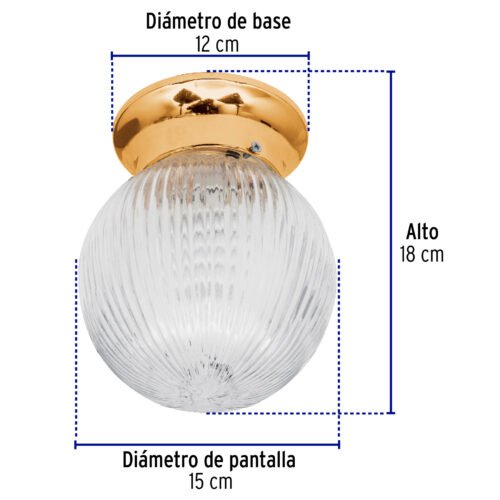 466282 46628 - Luminario decorativo 19x16 cm pantalla cristal, sin lámpara