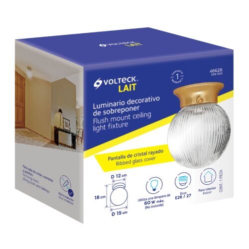 466283 46628 - Luminario decorativo 19x16 cm pantalla cristal, sin lámpara