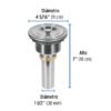 466292 46629 - Contracanasta 3-1/2" inox, cuerpo profundo,con tapa, Riviera