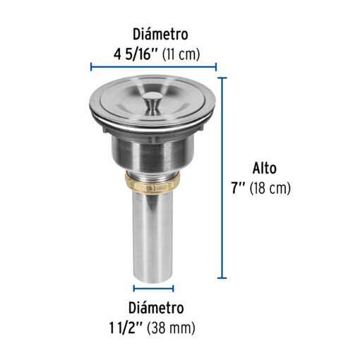 466292 46629 - Contracanasta 3-1/2" inox, cuerpo profundo,con tapa, Riviera