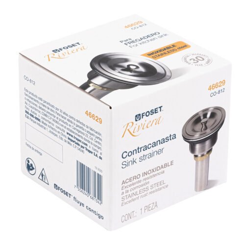 466293 46629 - Contracanasta 3-1/2" inox, cuerpo profundo,con tapa, Riviera