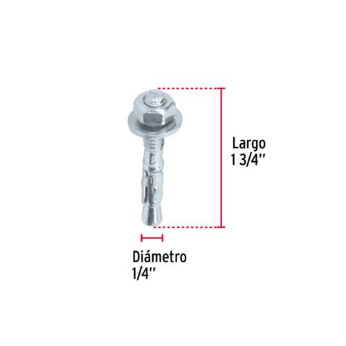 46632 - Caja con 100 taquetes arpón de 1/4" x 1-3/4", FIERO