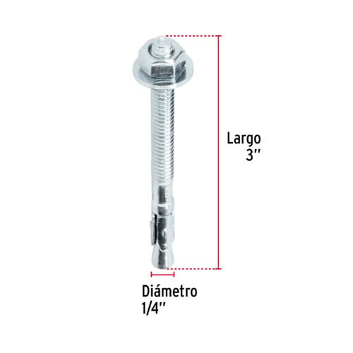 46634 - Caja con 100 taquetes arpón de 1/4" x 3", FIERO