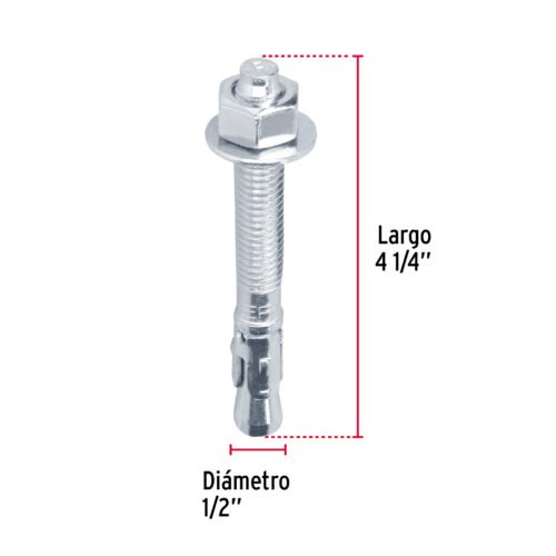 466472 46647 - Caja con 25 taquetes arpón de 1/2" x 4-1/4", FIERO