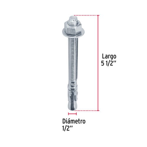 46649 - Caja con 25 taquetes arpón de 1/2" x 5-1/2", FIERO