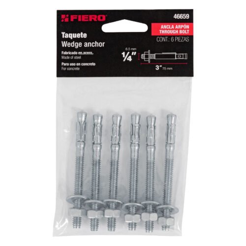 466593 46659 - Bolsa con 6 taquetes arpón 1/4" x 3", FIERO