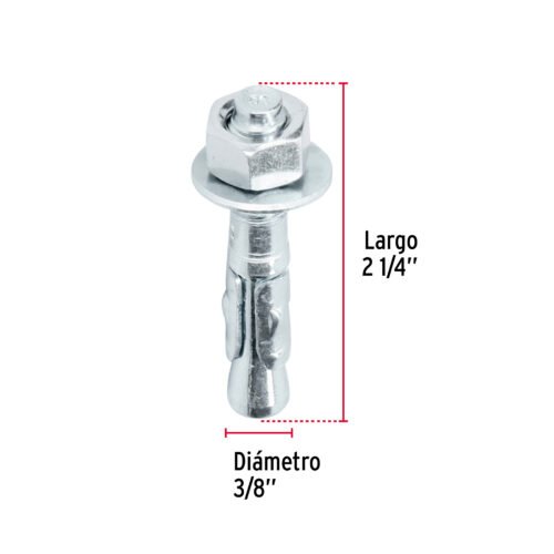 46664 - Bolsa con 6 taquetes arpón 3/8" x 2-1/4", FIERO
