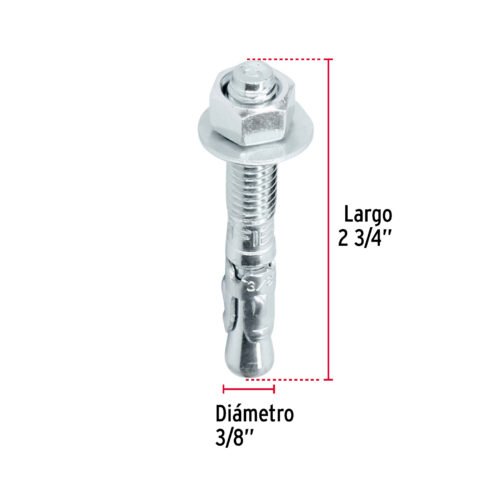 46665 - Bolsa con 6 taquetes arpón 3/8" x 2-3/4", FIERO