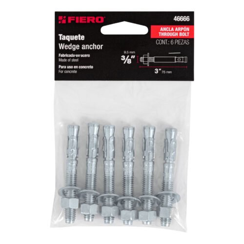 466663 46666 - Bolsa con 6 taquetes arpón 3/8" x 3", FIERO