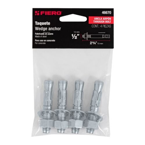 466703 46670 - Bolsa con 4 taquetes arpón 1/2" x 2-3/4", FIERO