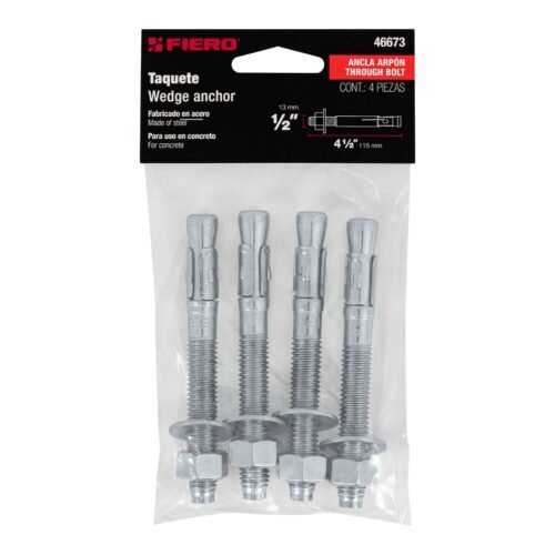 466733 46673 - Bolsa con 4 taquetes arpón 1/2" x 4-1/2", FIERO