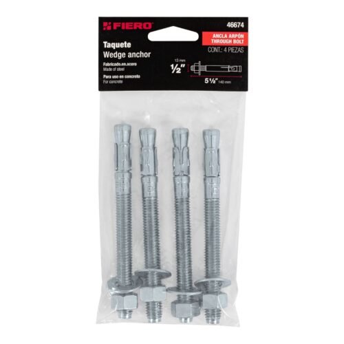 466743 46674 - Bolsa con 4 taquetes arpón 1/2" x 5-1/2", FIERO