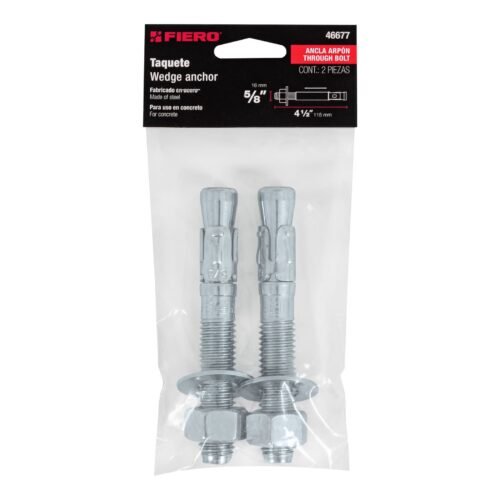 466773 46677 - Bolsa con 2 taquetes arpón 5/8" x 4-1/2", FIERO